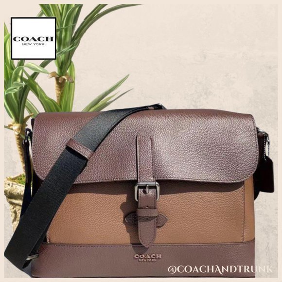 COACH Leather Hudson Tobacco and Mahogany Messenger / Laptop Bag NWT - Picture 1 of 11